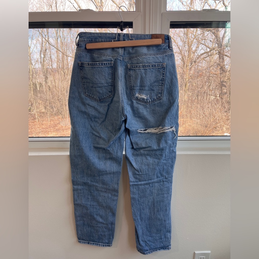 American Eagle Blue Patchwork Jeans - image 2